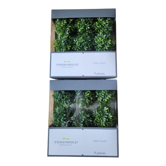 Threshold Faux Greenery Vase Filler 2 Sets of 9, Green & Grey - Picture 1 of 5